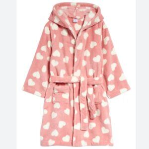 Tucker and Tate Cozy Pink Heart Kids Fuzzy Robe Size 4